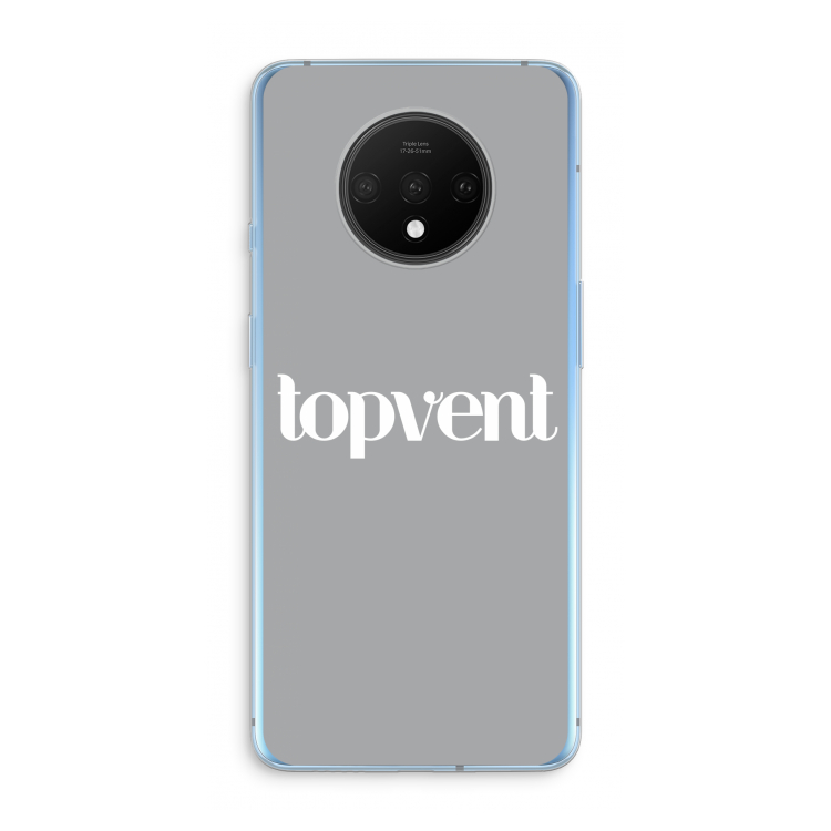 Topvent Grijs Wit: OnePlus 7T Transparant Hoesje