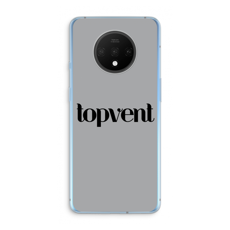 Topvent Grijs Zwart: OnePlus 7T Transparant Hoesje