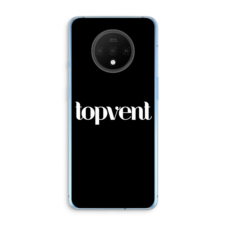 Topvent Zwart: OnePlus 7T Transparant Hoesje