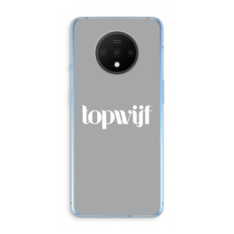 Topwijf Grijs Wit: OnePlus 7T Transparant Hoesje