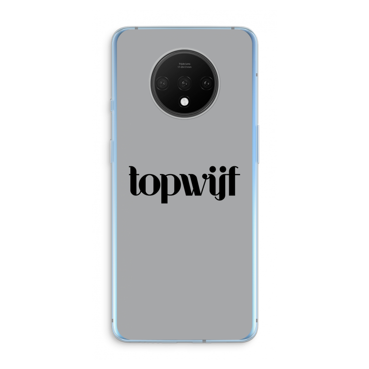 Topwijf Grijs Zwart: OnePlus 7T Transparant Hoesje