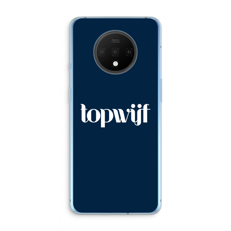 Topwijf Navy: OnePlus 7T Transparant Hoesje