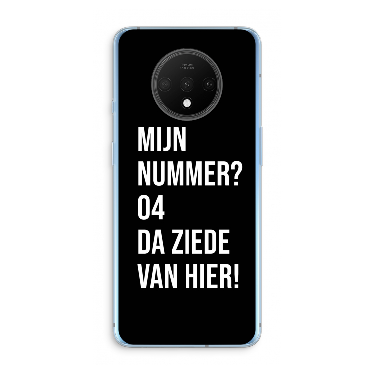 Da ziede van hier - Zwart: OnePlus 7T Transparant Hoesje