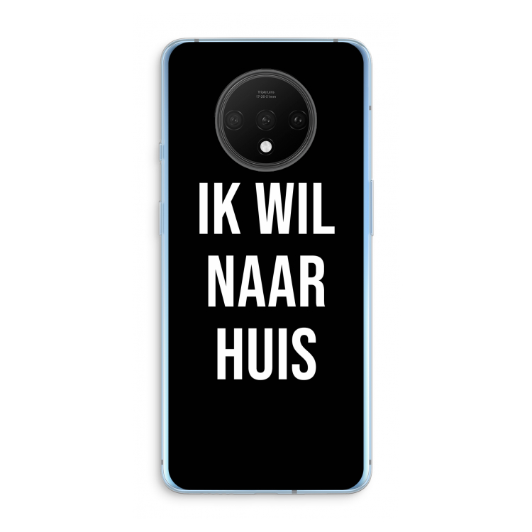 Ik wil naar huis - Zwart: OnePlus 7T Transparant Hoesje