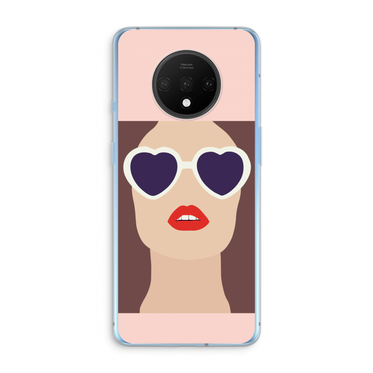 Red lips: OnePlus 7T Transparant Hoesje