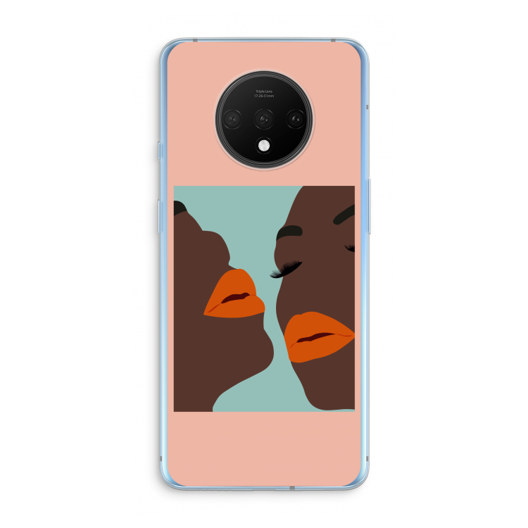 Orange lips: OnePlus 7T Transparant Hoesje