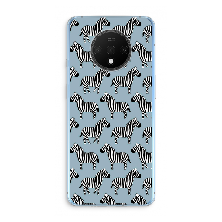 Zebra: OnePlus 7T Transparant Hoesje