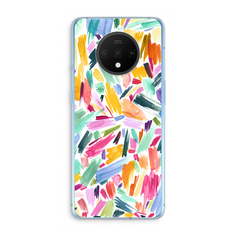 Watercolor Brushstrokes: OnePlus 7T Transparant Hoesje