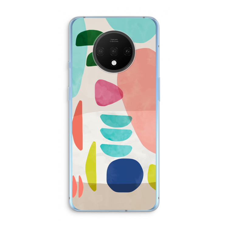 Bold Rounded Shapes: OnePlus 7T Transparant Hoesje