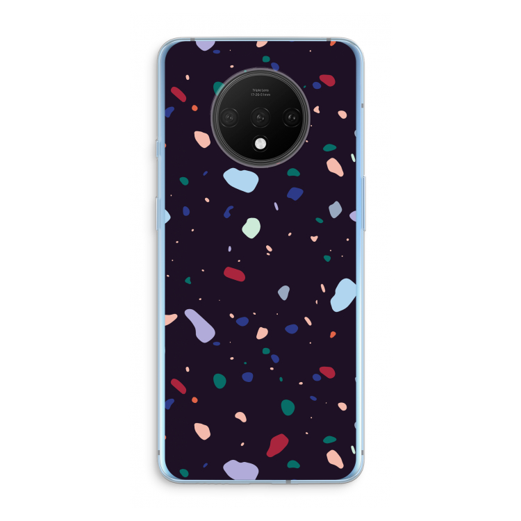 Dark Rounded Terrazzo: OnePlus 7T Transparant Hoesje