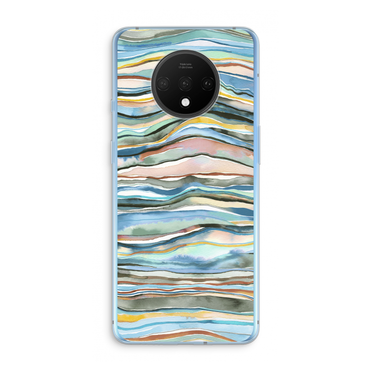 Watercolor Agate: OnePlus 7T Transparant Hoesje