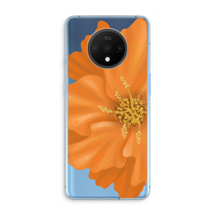 Orange Ellila flower: OnePlus 7T Transparant Hoesje