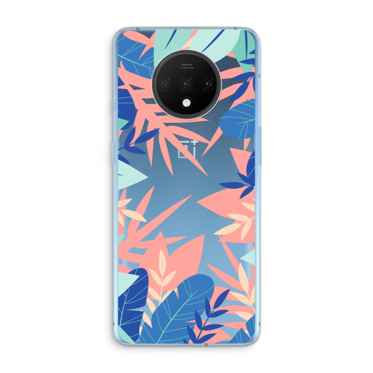 Tropisch: OnePlus 7T Transparant Hoesje
