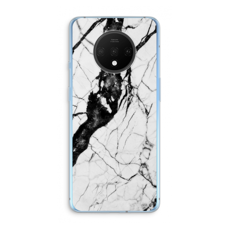 Witte marmer 2: OnePlus 7T Transparant Hoesje