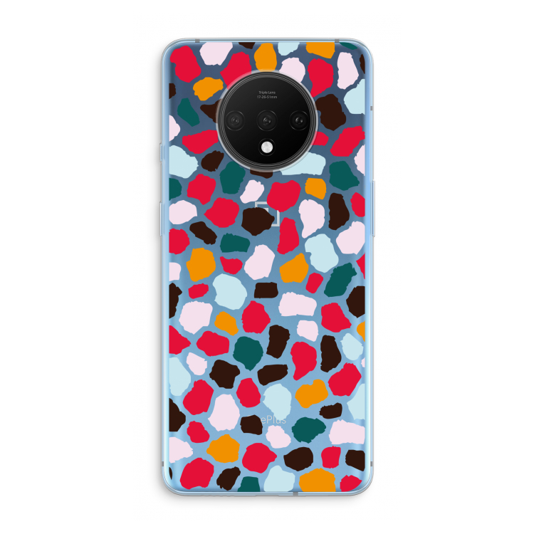 Colored Giraffe: OnePlus 7T Transparant Hoesje