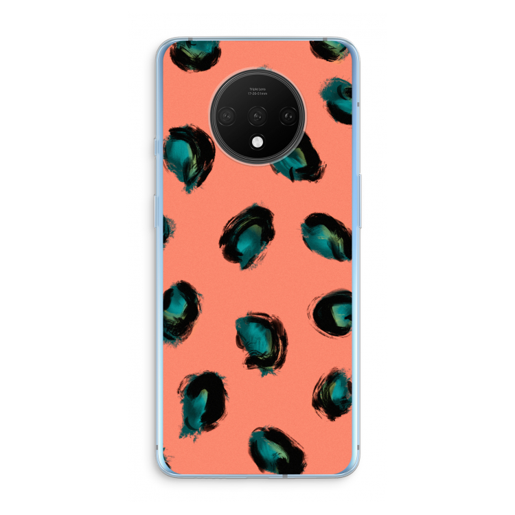 Pink Cheetah: OnePlus 7T Transparant Hoesje