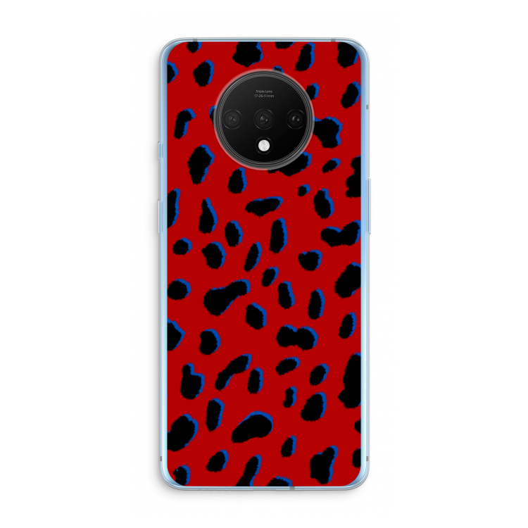 Red Leopard: OnePlus 7T Transparant Hoesje