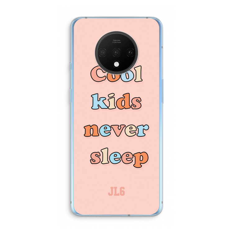 Cool Kids Never Sleep: OnePlus 7T Transparant Hoesje