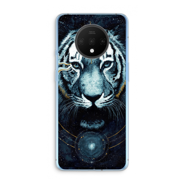 Darkness Tiger: OnePlus 7T Transparant Hoesje