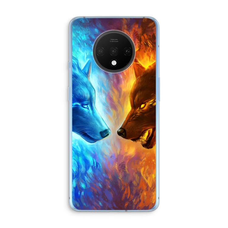 Fire & Ice: OnePlus 7T Transparant Hoesje