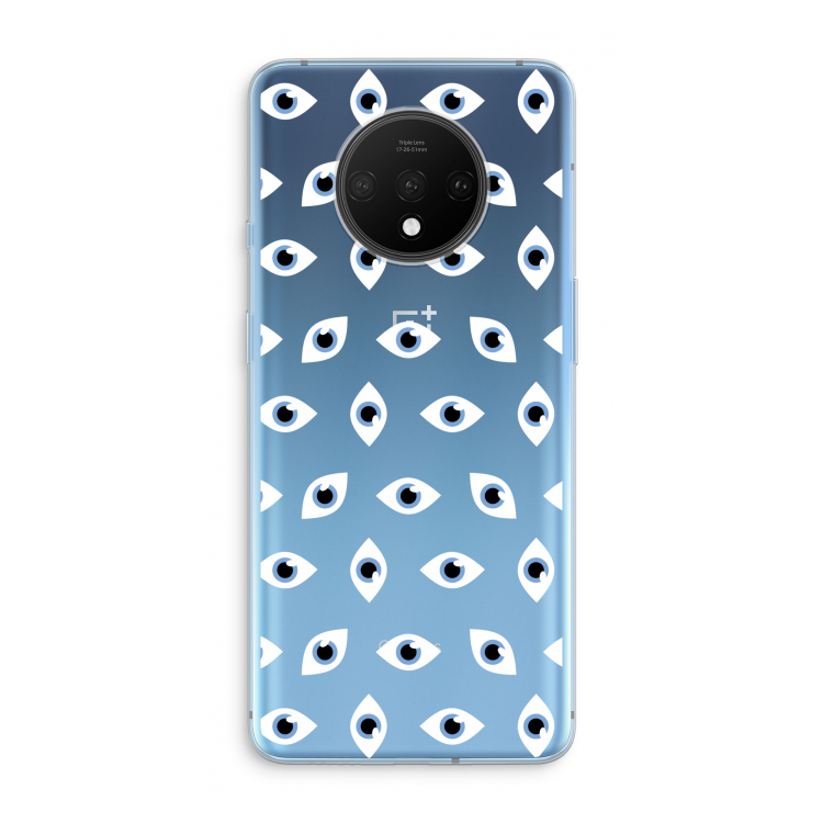 Eyes pattern: OnePlus 7T Transparant Hoesje