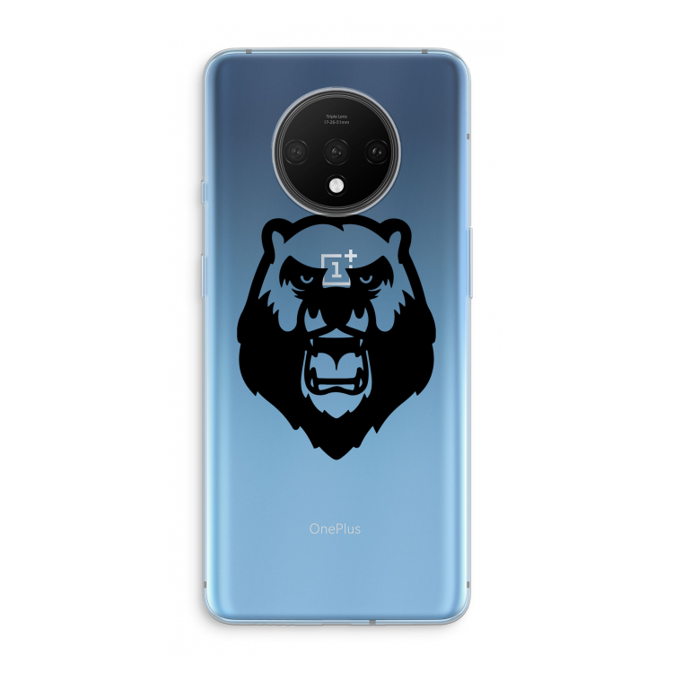 Angry Bear (black): OnePlus 7T Transparant Hoesje