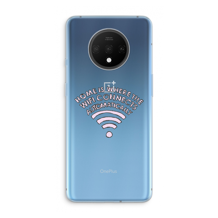 Home Is Where The Wifi Is: OnePlus 7T Transparant Hoesje
