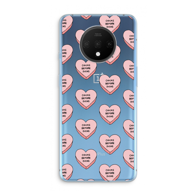 Chicks before dicks: OnePlus 7T Transparant Hoesje