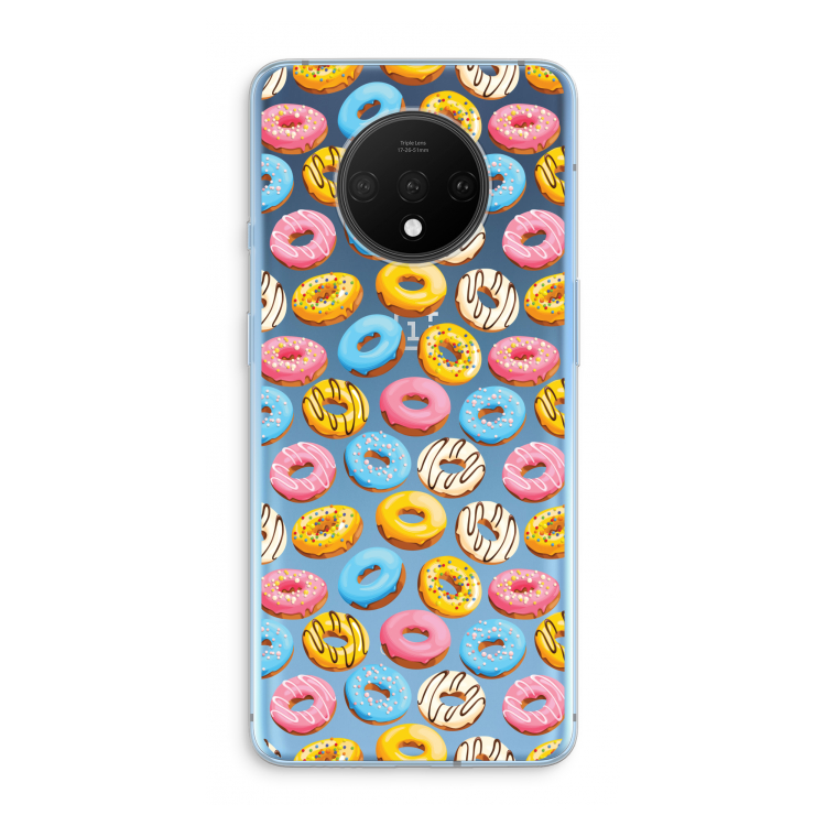 Pink donuts: OnePlus 7T Transparant Hoesje