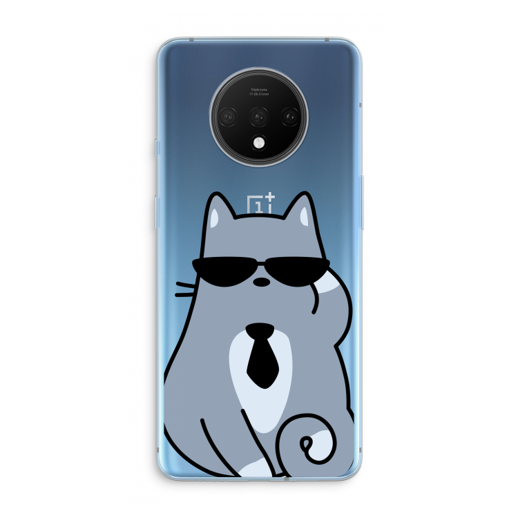 Cool cat: OnePlus 7T Transparant Hoesje