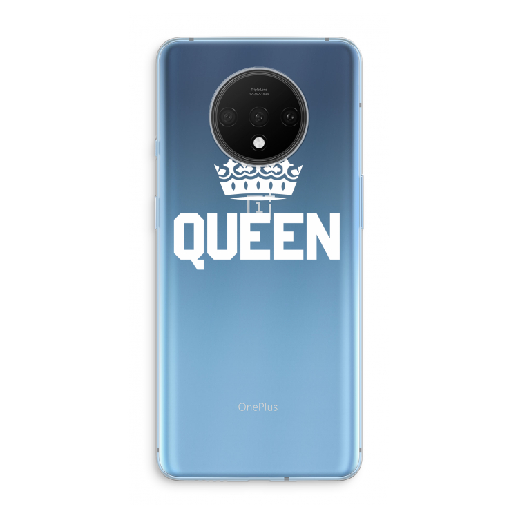 Queen zwart: OnePlus 7T Transparant Hoesje