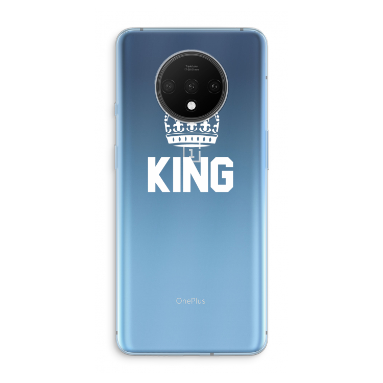 King zwart: OnePlus 7T Transparant Hoesje