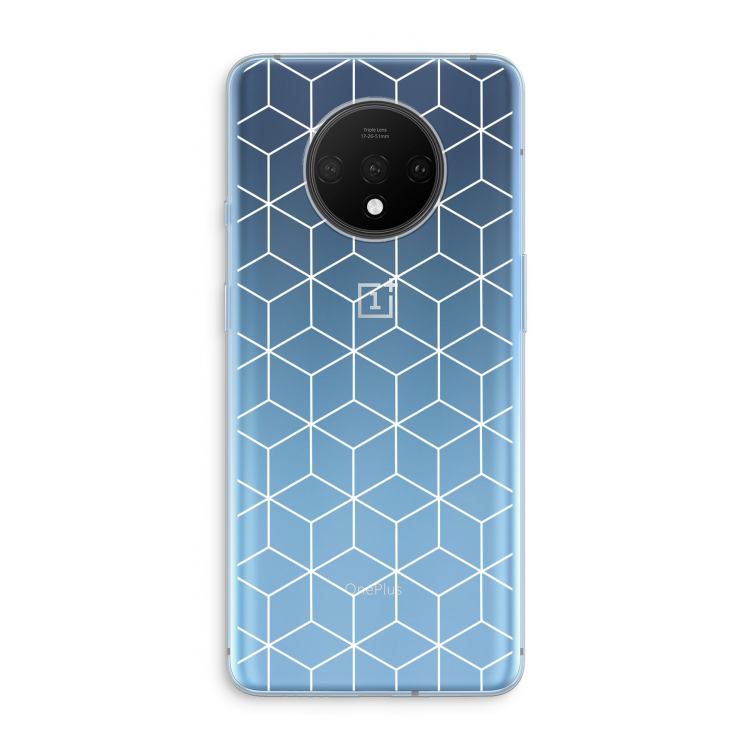 Zwart-witte kubussen: OnePlus 7T Transparant Hoesje