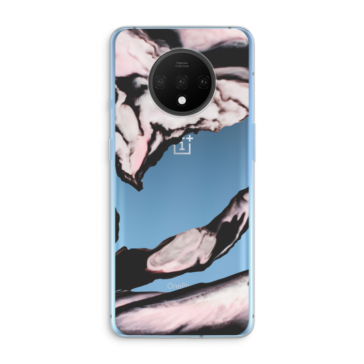 Roze stroom: OnePlus 7T Transparant Hoesje
