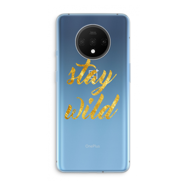 Stay wild: OnePlus 7T Transparant Hoesje