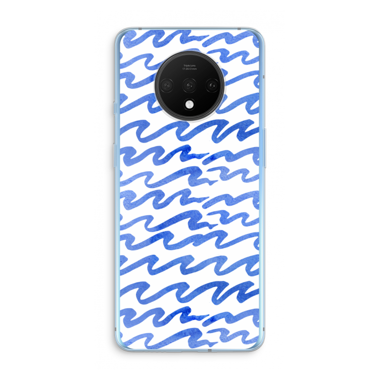 Blauwe golven: OnePlus 7T Transparant Hoesje