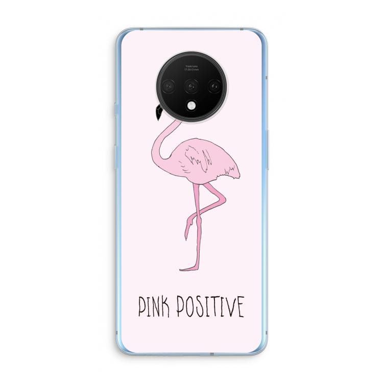 Pink positive: OnePlus 7T Transparant Hoesje