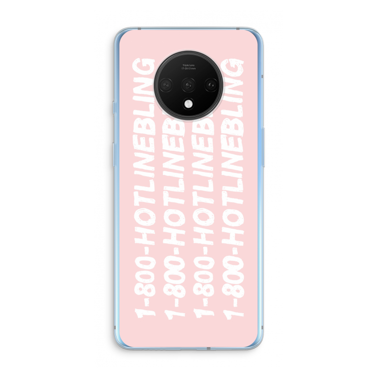 Hotline bling pink: OnePlus 7T Transparant Hoesje