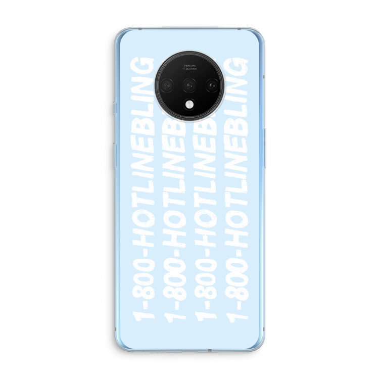 Hotline bling blue: OnePlus 7T Transparant Hoesje