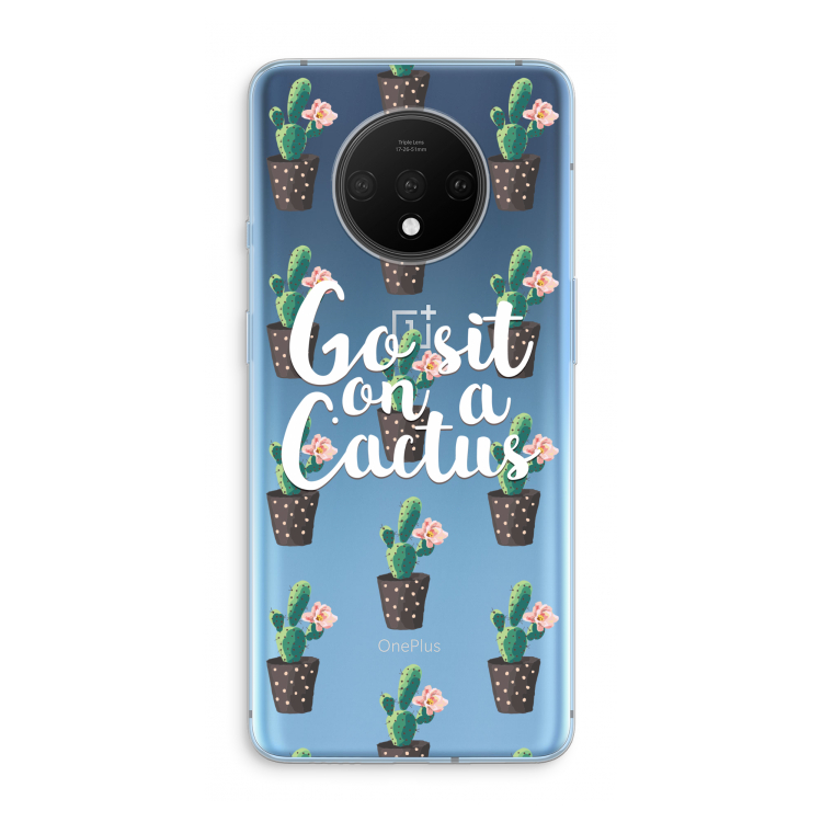 Cactus quote: OnePlus 7T Transparant Hoesje