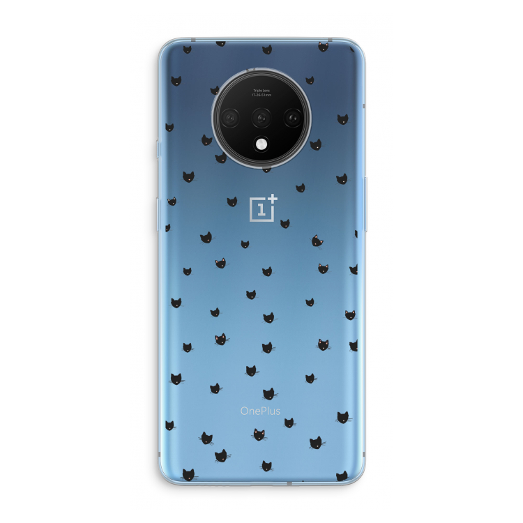 Kleine kattenkopjes: OnePlus 7T Transparant Hoesje