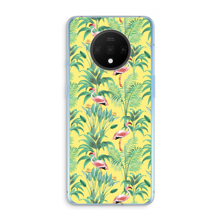 Flamingo party: OnePlus 7T Transparant Hoesje