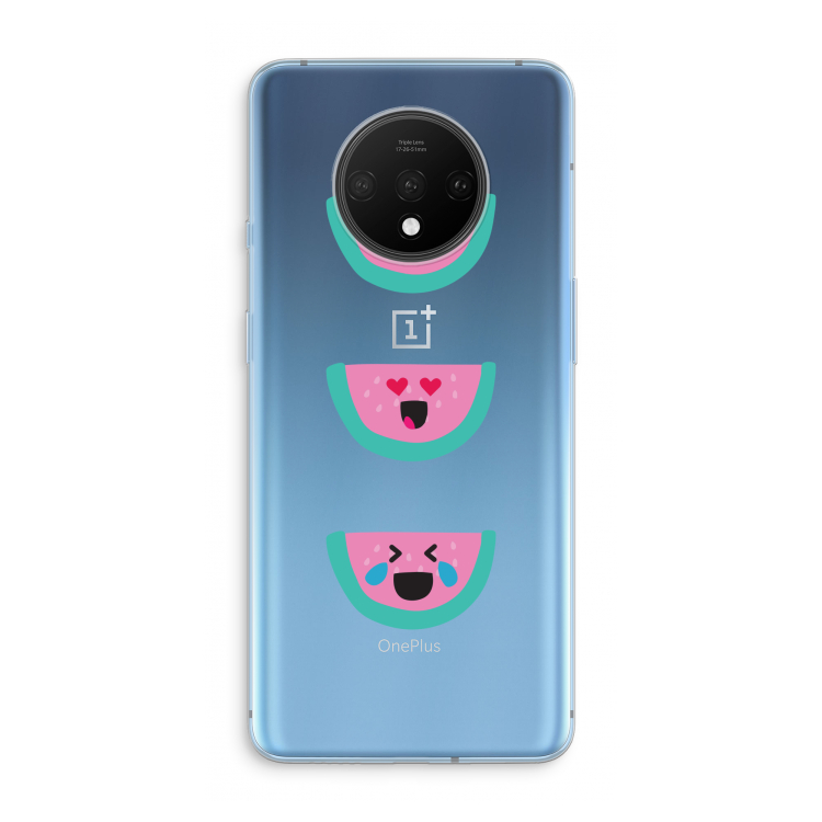 Smiley watermeloen: OnePlus 7T Transparant Hoesje