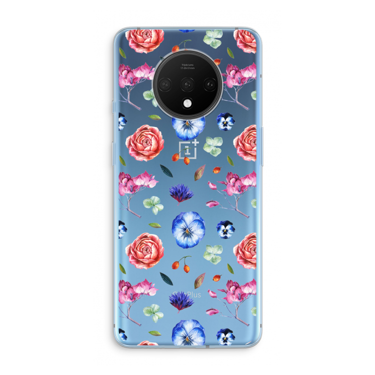 Bloemetjes: OnePlus 7T Transparant Hoesje