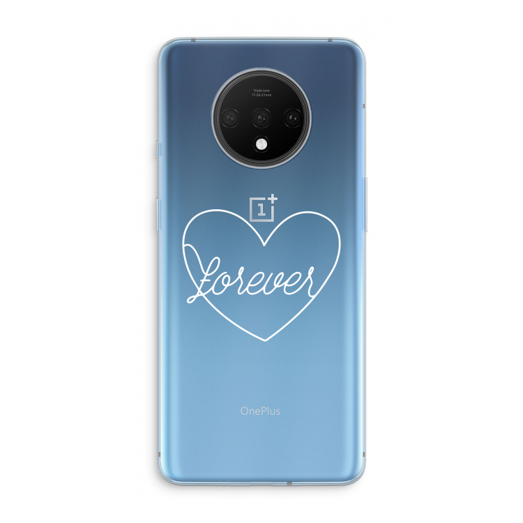 Forever heart pastel: OnePlus 7T Transparant Hoesje