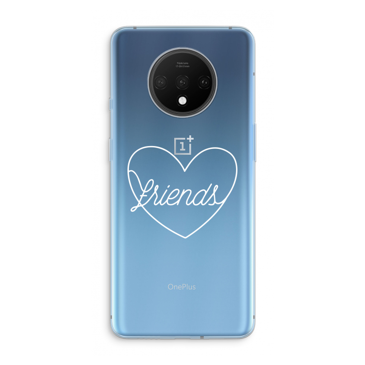 Friends heart pastel: OnePlus 7T Transparant Hoesje