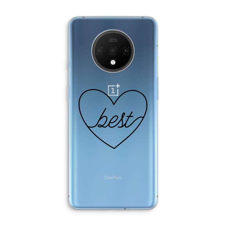 Best heart black: OnePlus 7T Transparant Hoesje