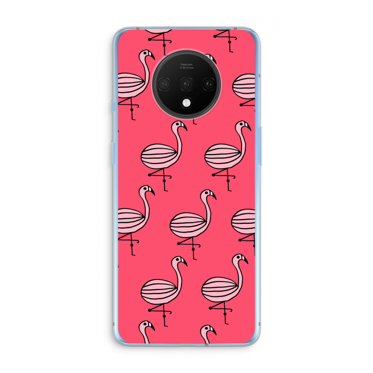 Flamingo: OnePlus 7T Transparant Hoesje