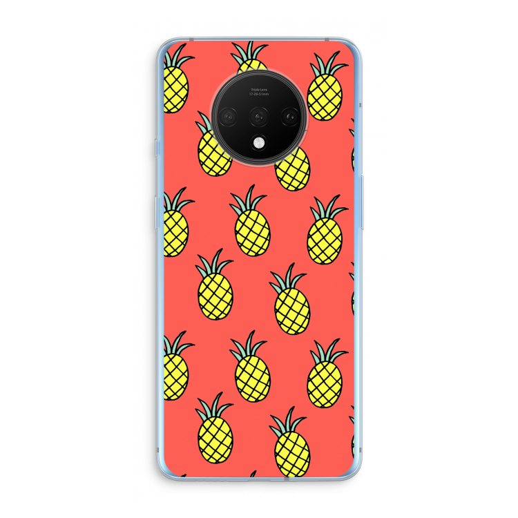 Ananas: OnePlus 7T Transparant Hoesje