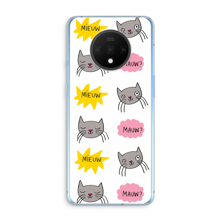 Meow: OnePlus 7T Transparant Hoesje